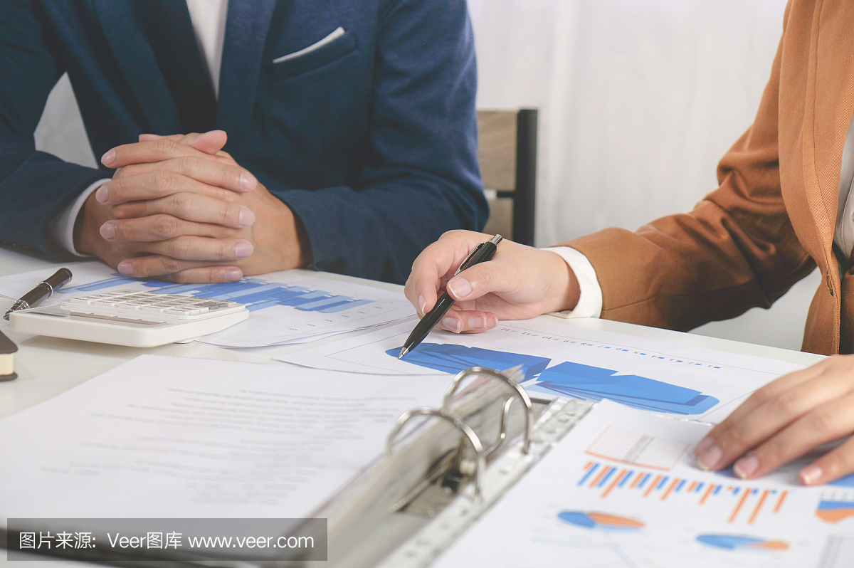 商務(wù)主管在辦公室進(jìn)行業(yè)績(jī)銷售的咨詢談判會(huì)議。